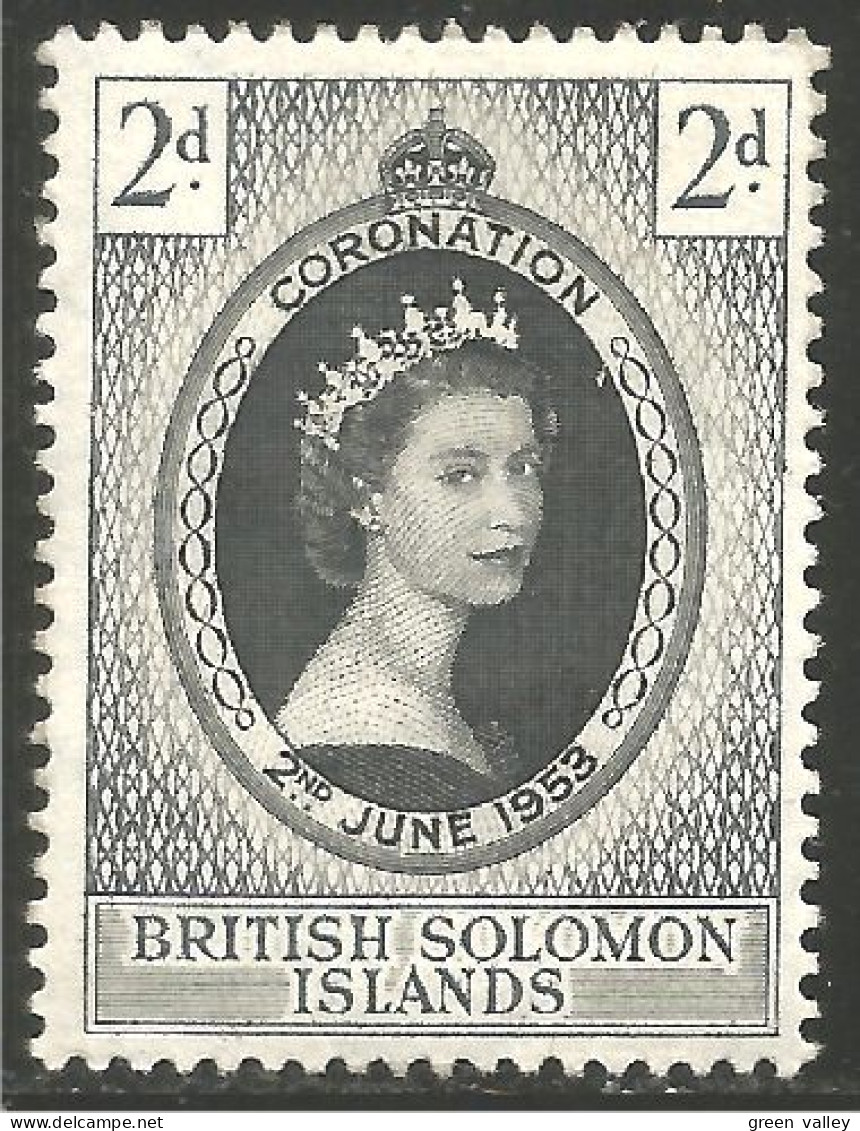 CE-48 Solomon Islands Couronnement Elizabeth II 1953 Coronation MH * Neuf CH - Royalties, Royals