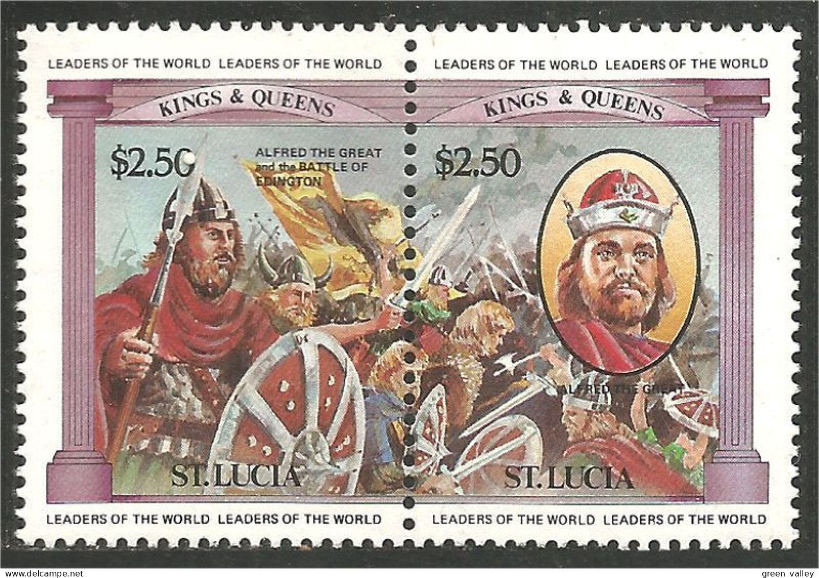 CE-61 Saint Lucia Roi King Alfred The Great MNH ** Neuf SC - Royalties, Royals