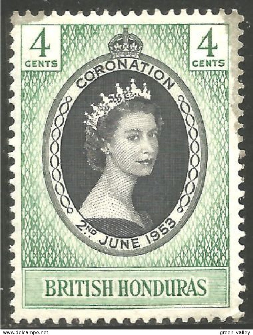 CE-43 British Honduras Couronnement Elizabeth II 1953 Coronation MH * Neuf CH - Royalties, Royals