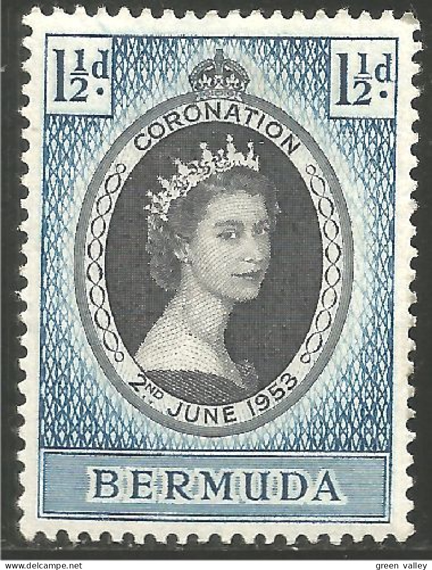 CE-38 Bermuda Couronnement Elizabeth II 1953 Coronation MH * Neuf CH - Royalties, Royals