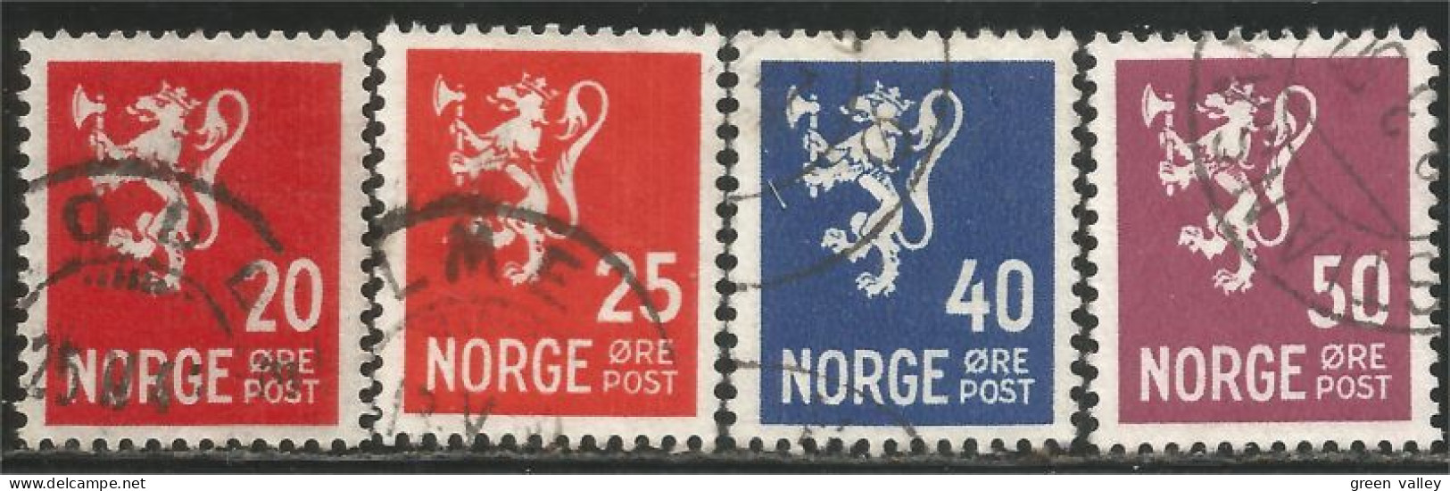 BL-68 Norway 4 Stamps Blason Armoiries Coat Arms Wappen Stemma Lion Lowe Leone - Stamps
