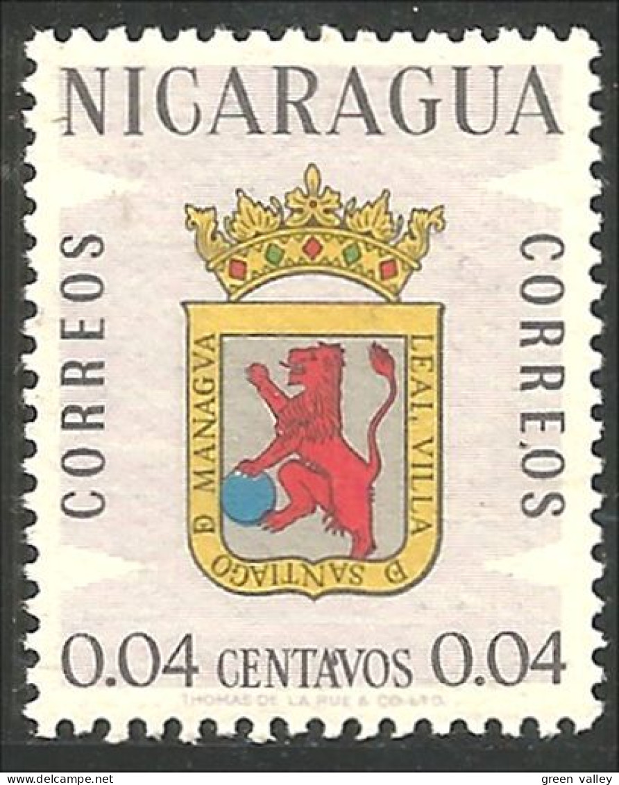 BL-65 Nicaragua Blason Armoiries Coat Arms Wappen Stemma Lion Lowe Leone MH * Neuf - Stamps