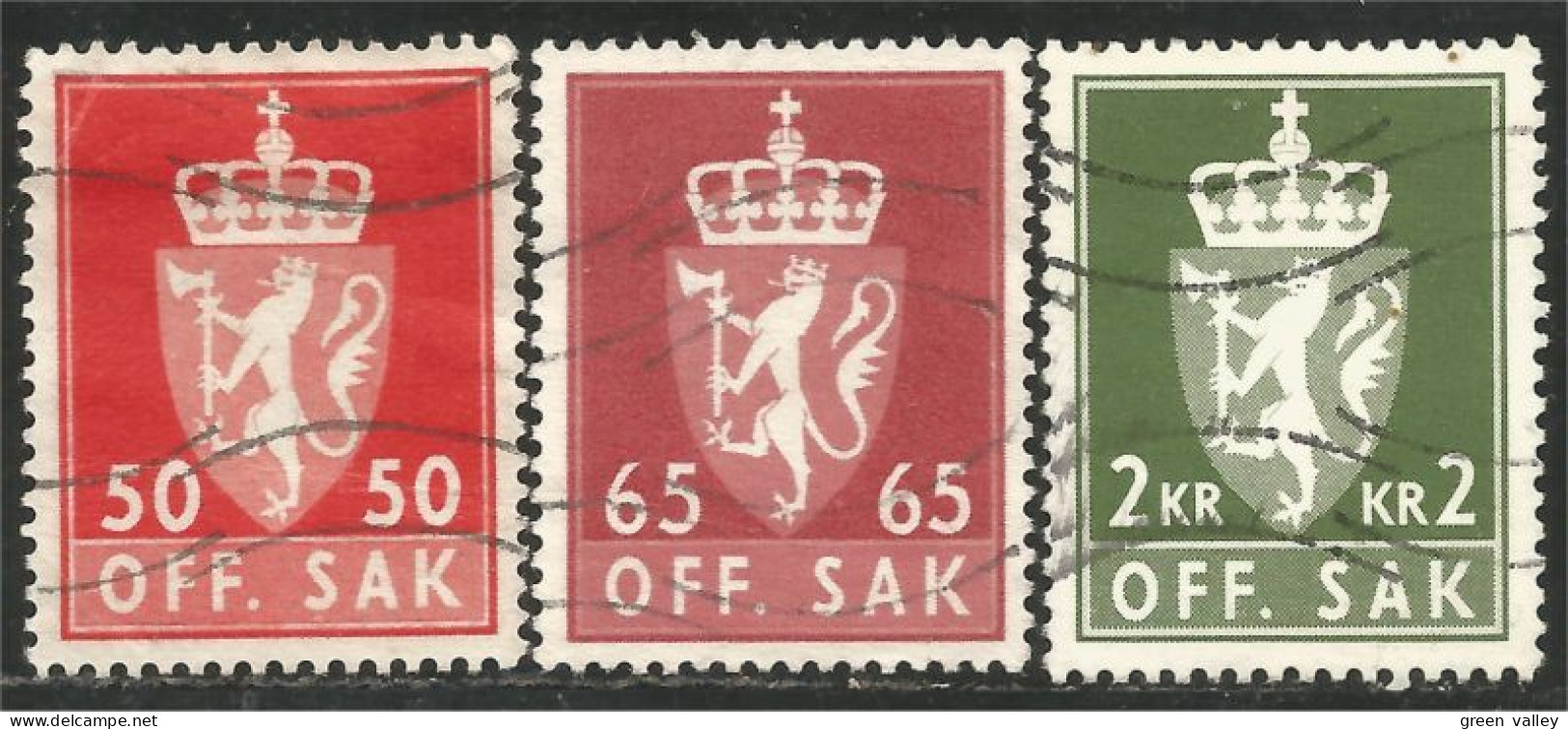 BL-69 Norway 3 Stamps Blason Armoiries Coat Arms Wappen Stemma Lion Lowe Leone - Stamps