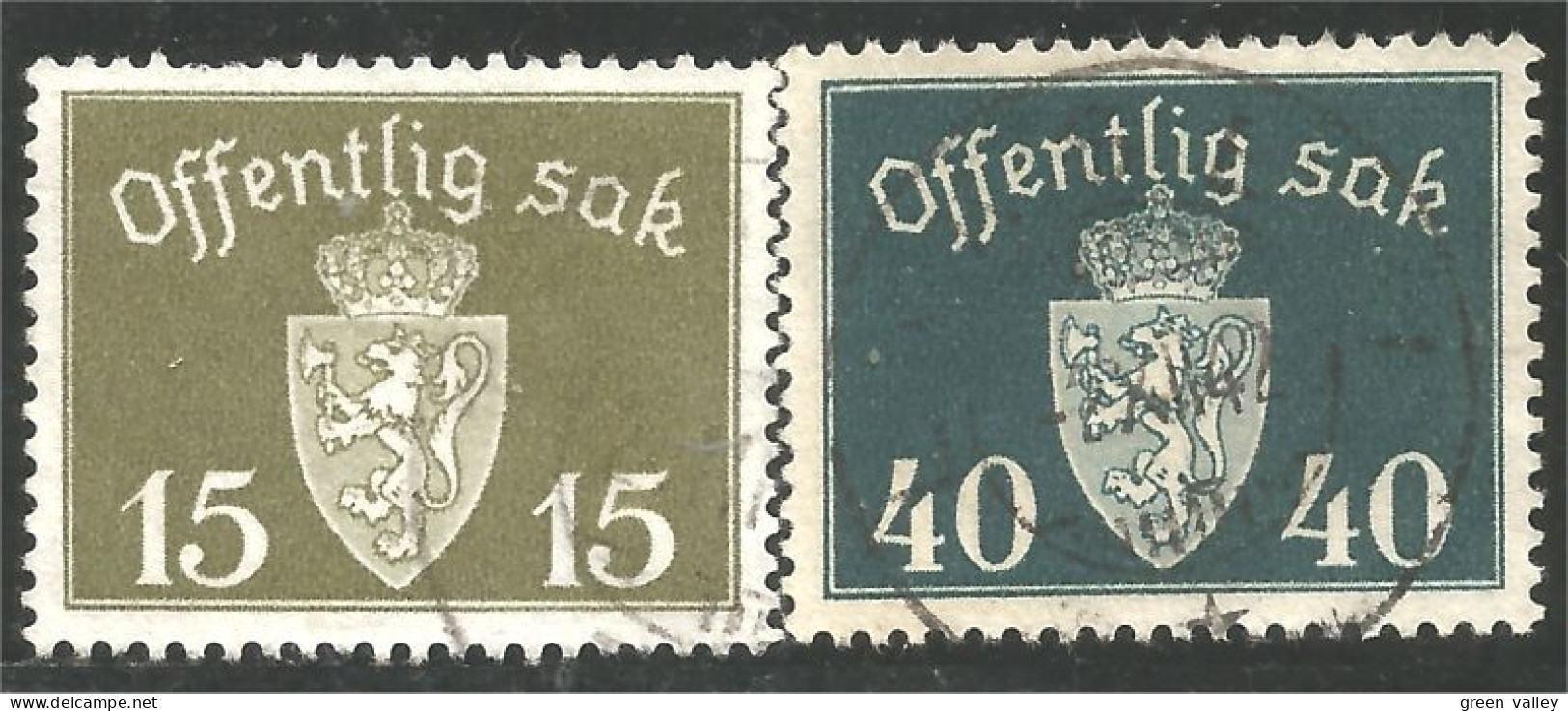 BL-67 Norway 2 Stamps Blason Armoiries Coat Arms Wappen Stemma Lion Lowe Leone - Postzegels