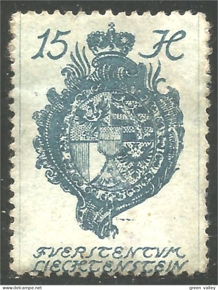 BL-50 Liechtenstein 15 H Blason Armoiries Coat Arms Wappen Stemma - Stamps