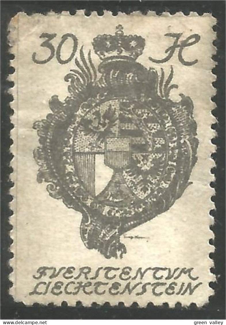BL-51 Liechtenstein 30 H Blason Armoiries Coat Arms Wappen Stemma - Stamps