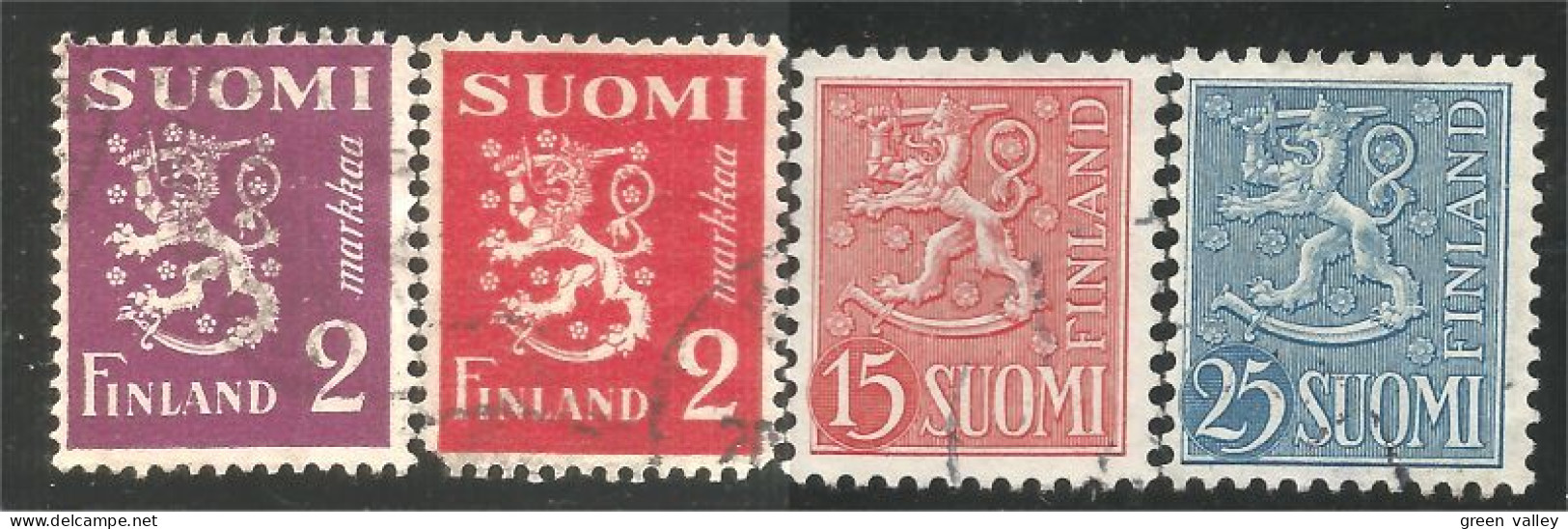 BL-40 Finlande 4 Timbres Blason Armoiries Coat Arms Wappen Stemma Lion Lowe Leone - Stamps