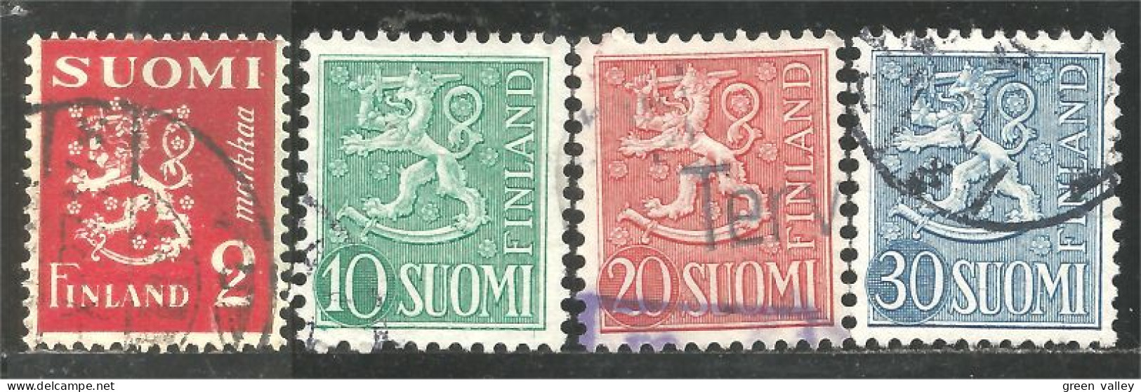 BL-39 Finland 4 Stamps Blason Armoiries Coat Arms Wappen Stemma Lion Lowe Leone - Timbres