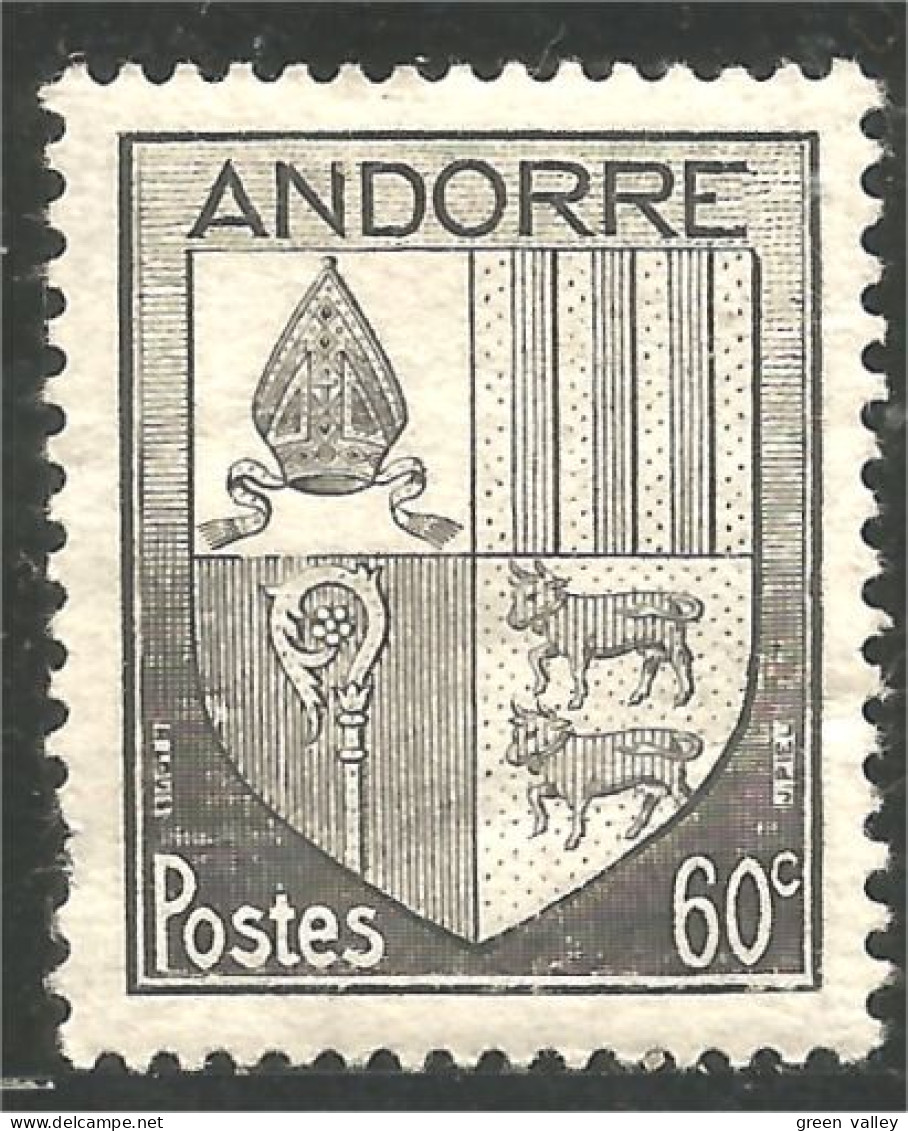 BL-4 Andorre Blason Armoiries Coat Arms Wappen Stemma Vache Cow Kuh Vaca Vacca MH * Neuf - Timbres