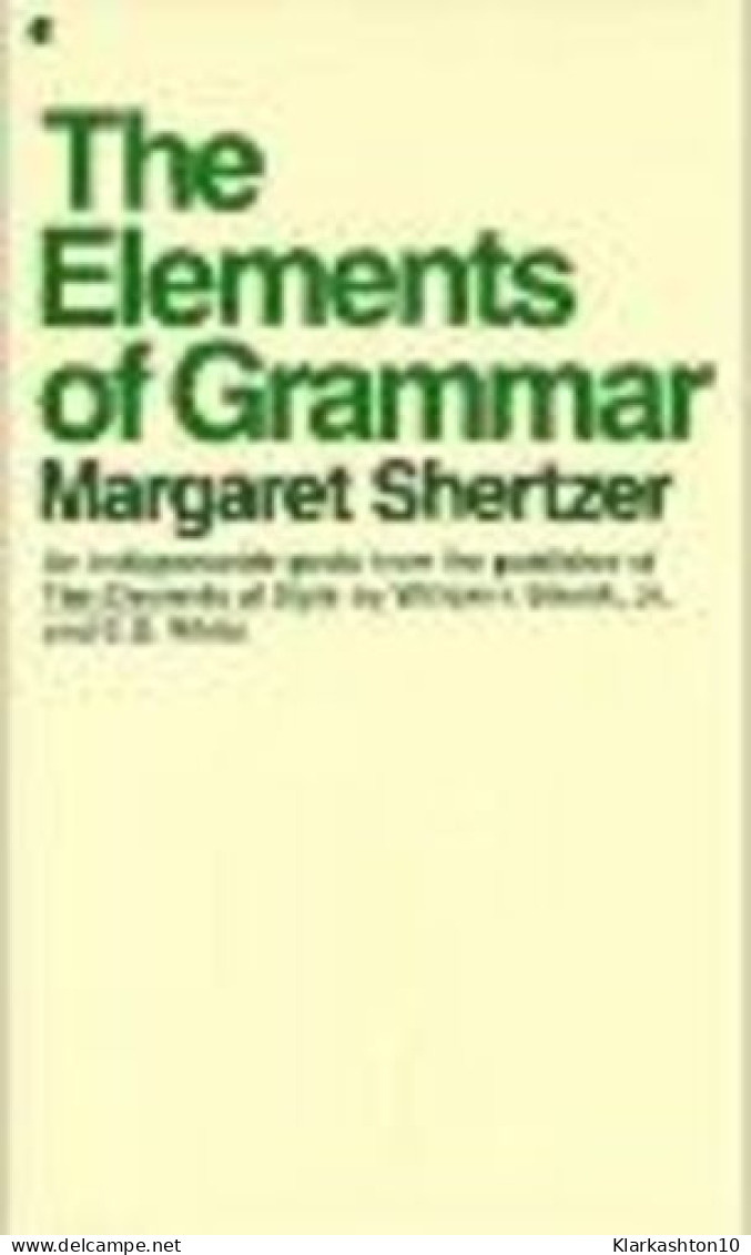 Elements Of Grammar - Autres & Non Classés