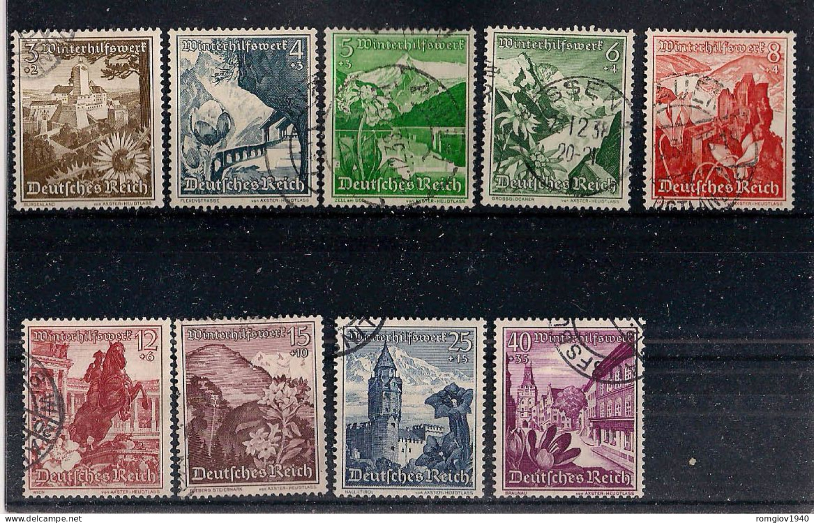 GERMANIA REICH TERZO REICH 1938  SOCCORSO INVERNALE  UNIF. 616-624 USATA VF - Used Stamps