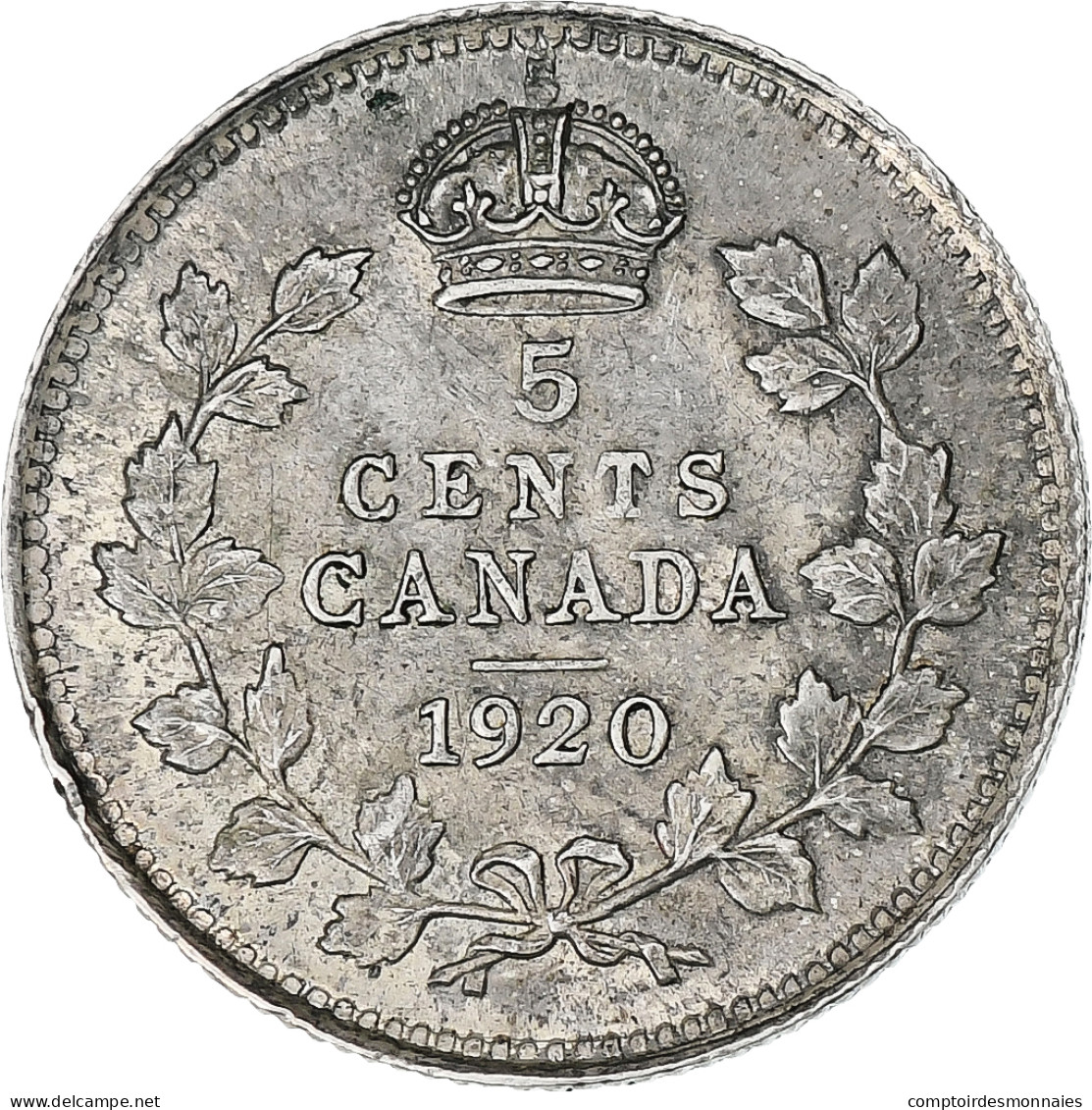 Canada, George V, 5 Cents, 1920, Ottawa, Argent, TTB, KM:22a - Canada