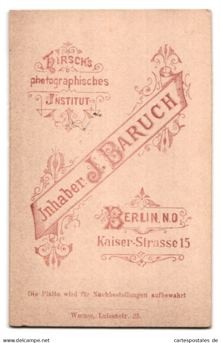 Fotografie J. Baruch, Berlin, Kaiserstr. 15, Portrait Eines Elegant Gekleideten Paares  - Anonymous Persons