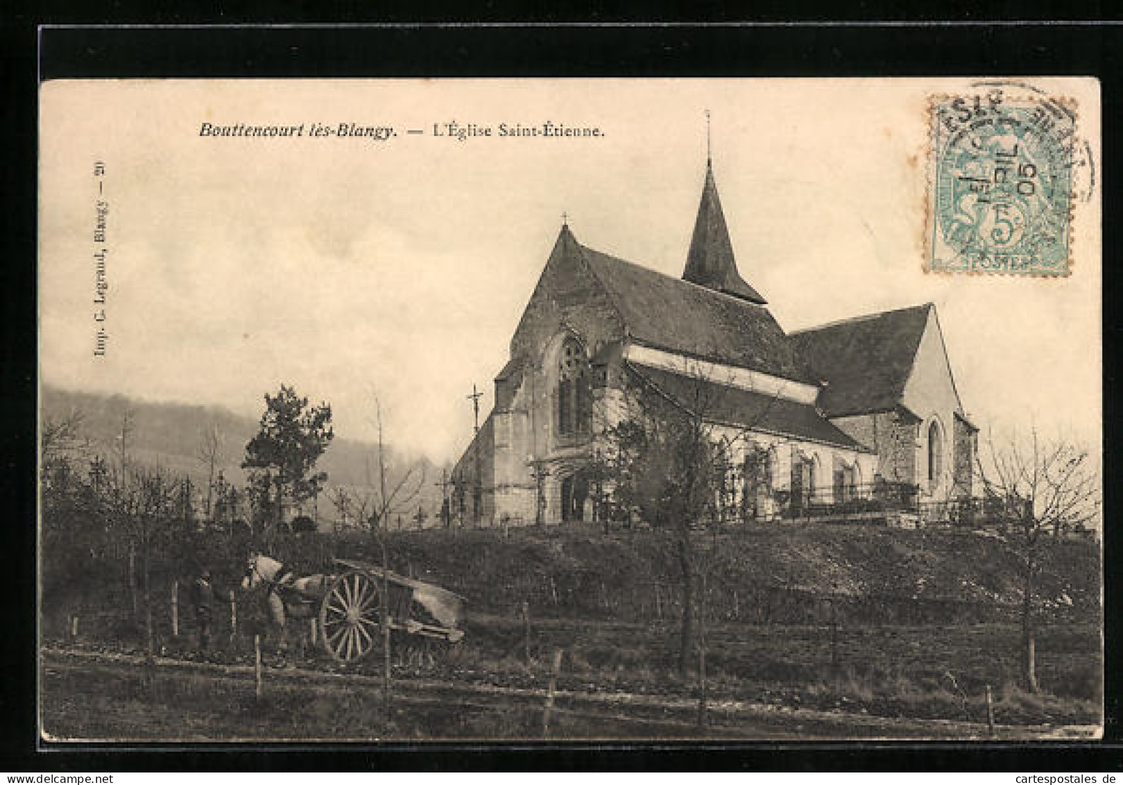 CPA Bouttencort Les-Blangy, L`Eglise Saint-Etienne, Facade  - Other & Unclassified