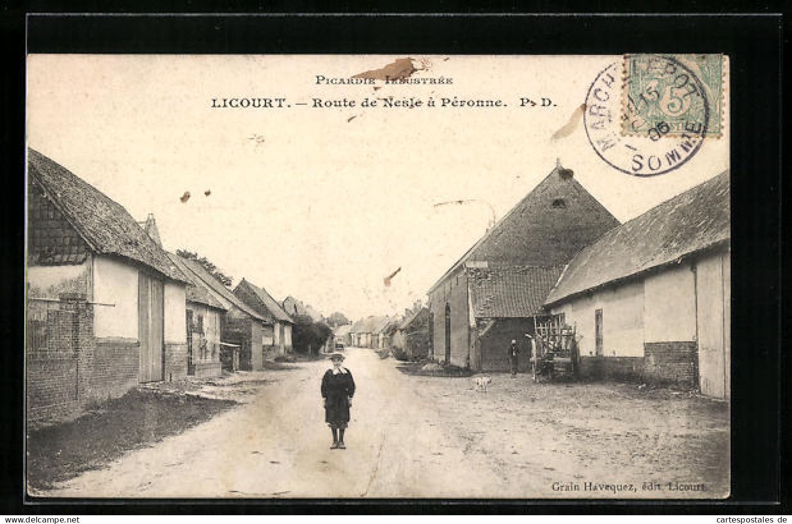 CPA Licourt, Route De Nesle A Peronne  - Peronne