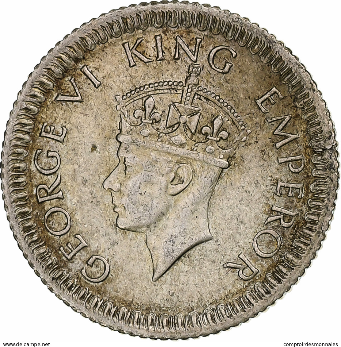 Inde Britannique, George VI, 1/4 Rupee, 1942, Calcutta, Argent, TTB+, KM:546 - Colonies