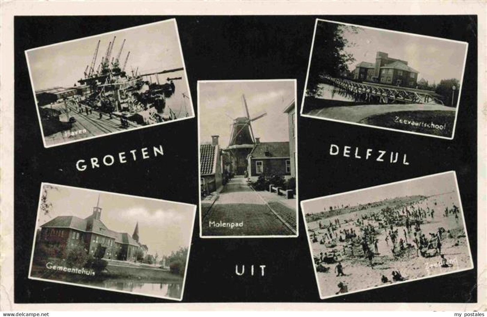 73977012 Delfzyl_Delfzijl_NL Haven Molenpad Zeevaartschool Gementehuis Strand - Other & Unclassified
