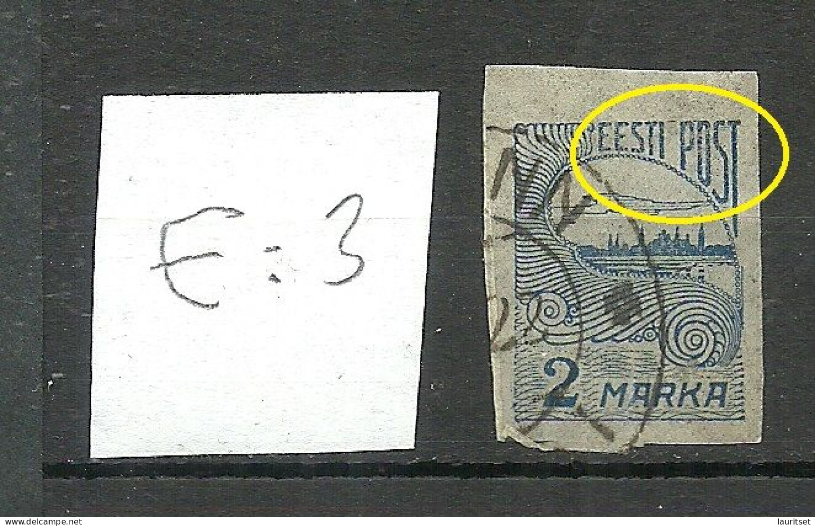ESTLAND ESTONIA 1920 Michel 17 + ERROR Abart E: 3 O - Estonia