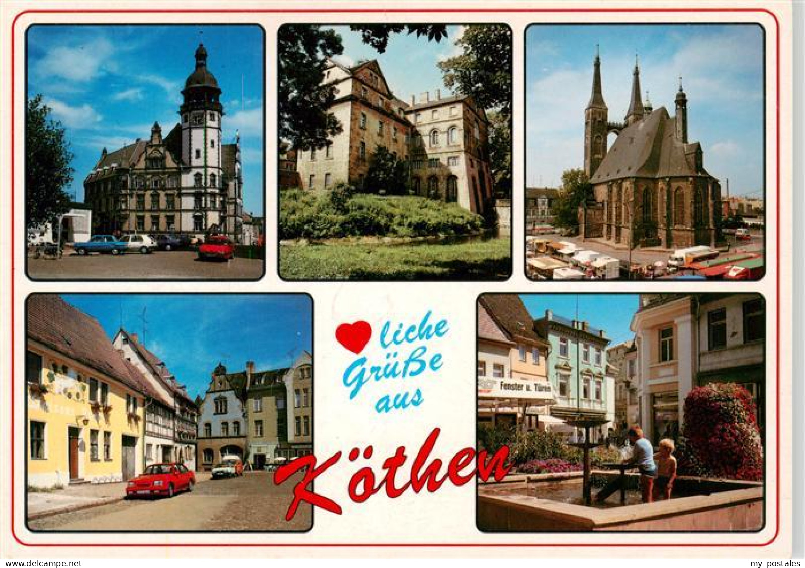 73947414 Koethen_Anhalt Rathaus Schloss Stadtkirche St Jacob Holzmarkt Am Brunne - Köthen (Anhalt)