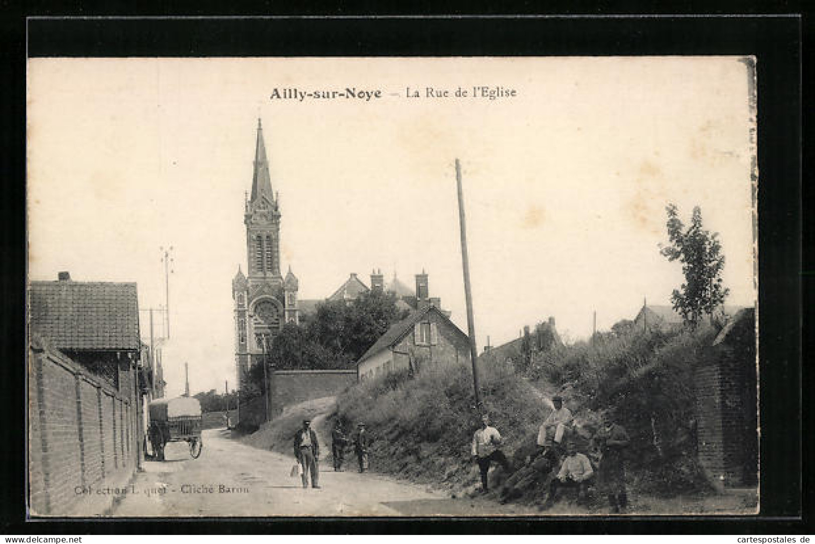CPA Ailly-sur-Noye, La Rue De L`Eglise  - Ailly Sur Noye
