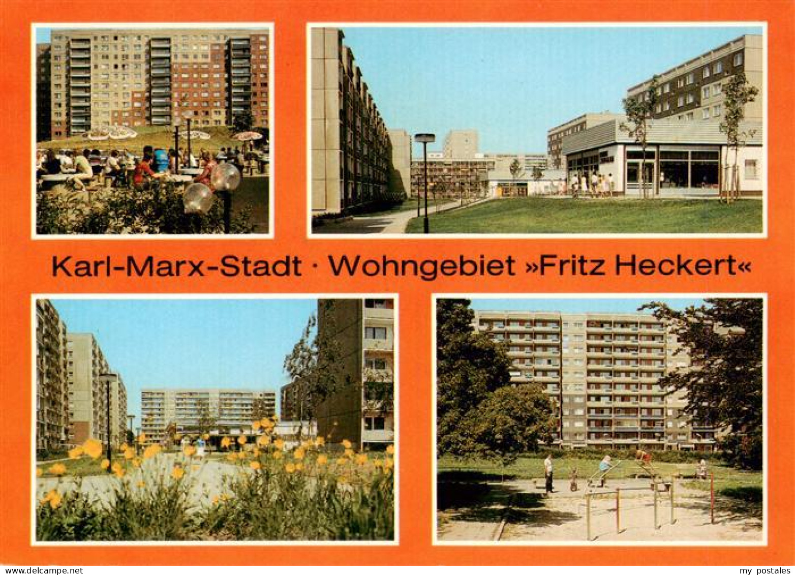 73947390 Karl-Marx-Stadt Wohngebiet Fritz Heckert Gaststaette Braumeister Fussga - Chemnitz