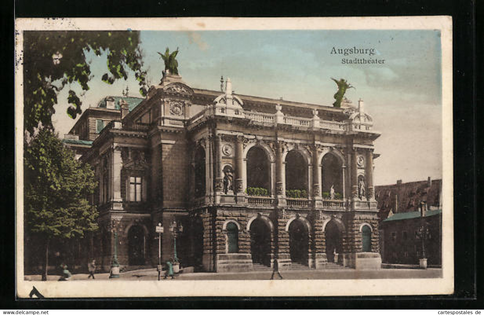 AK Augsburg, Fassade Des Stadttheater  - Theatre