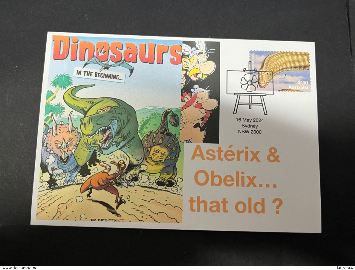 20-5-2024 (5 Z 37) Asterix & Dinosaur (with Dinosaur Stamp) - Prehistorics