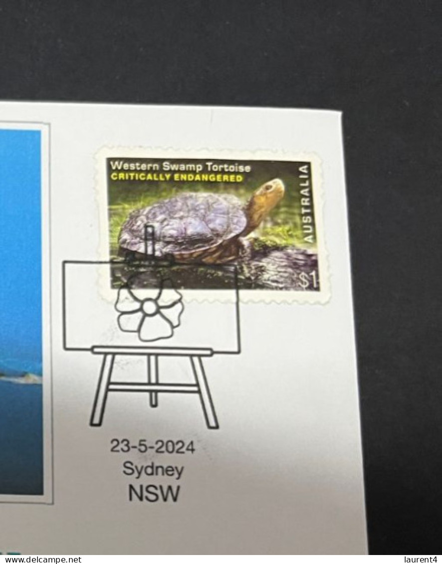 20-5-2024 (5 Z 37)  23th Of May Is " World Turtle Day " (with Australian Tortoise Stamp) - Mundo Aquatico