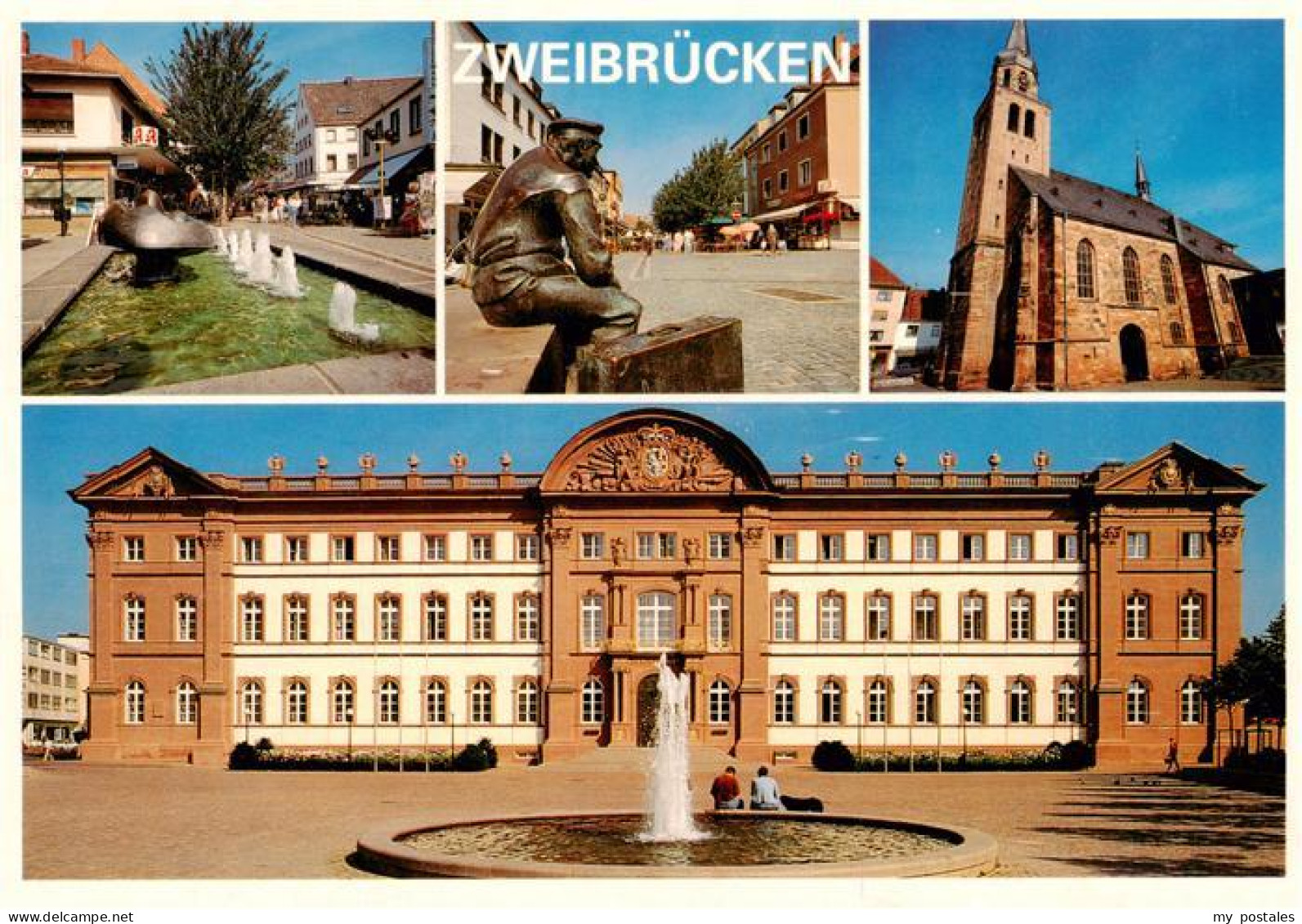 73906048 Zweibruecken Pfalz Wasserspiele Skulptur Kirche Schloss - Zweibrücken