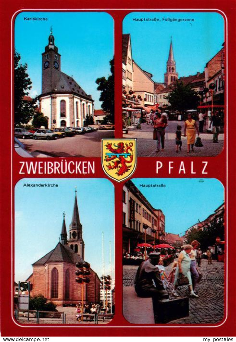 73906043 Zweibruecken Pfalz Karlskirche Hauptstrasse Fussgaengerzone Alexanderki - Zweibruecken