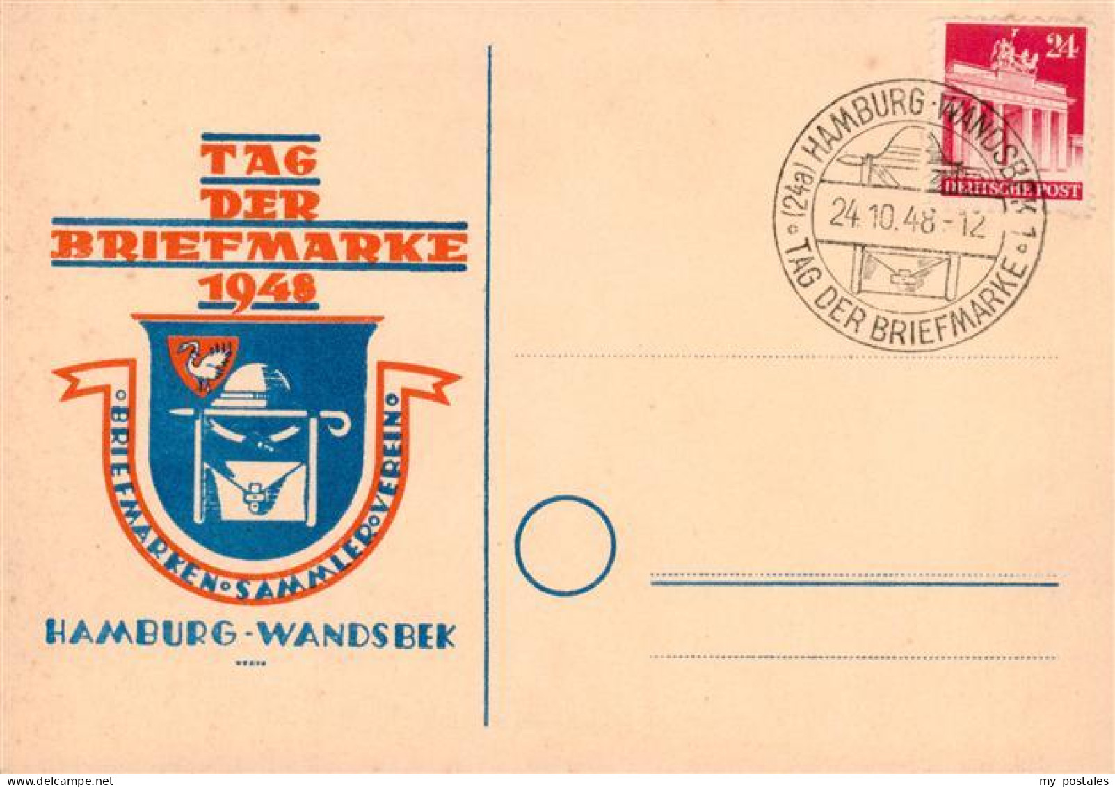 73905962 Wandsbek Hamburg Tag Der Briefmarke Briefmarken-Sammlerverein Sonderste - Other & Unclassified