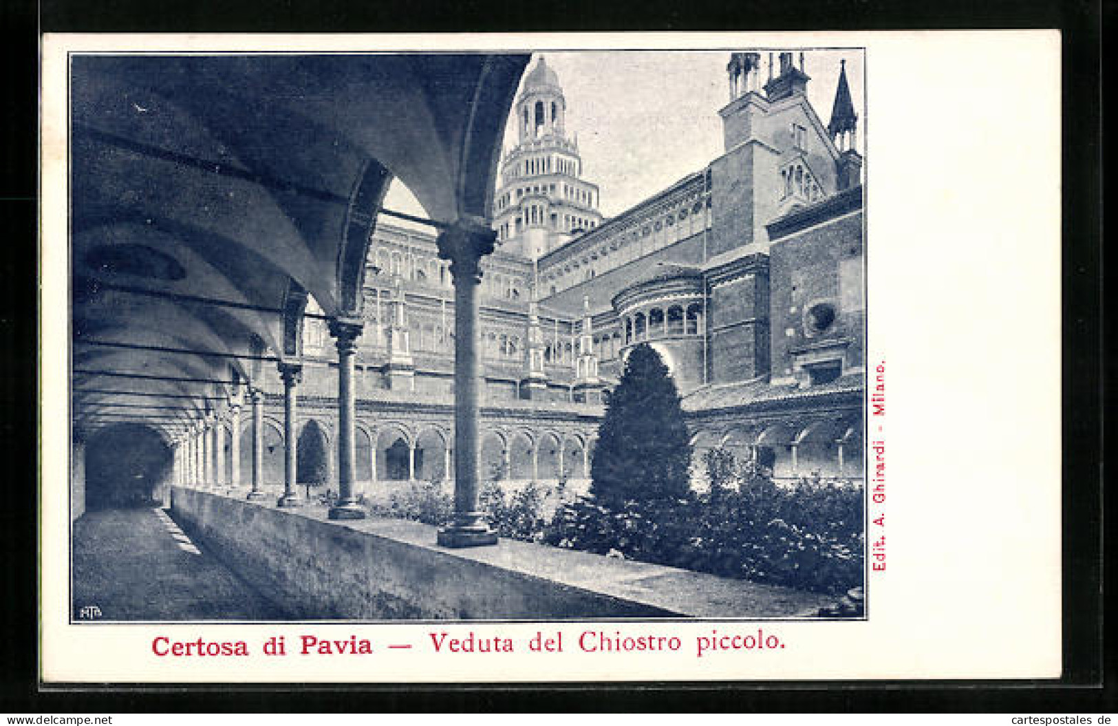 Cartolina Certosa Di Pavia, Veduta Del Chiostro Piccolo  - Pavia