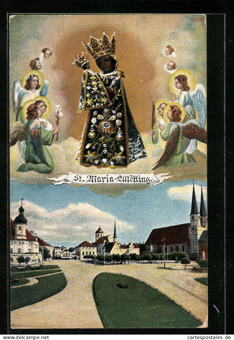 AK Altötting, St. Maria, Ortspartie Mit Kirche, Gnadenbild  - Altoetting