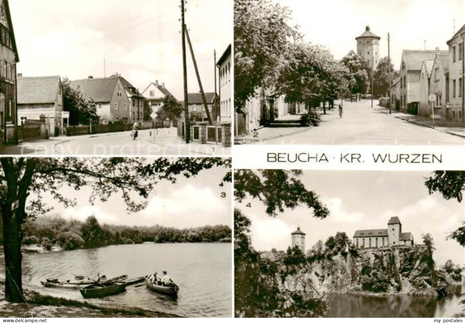 73866945 Beucha Wurzen Dorfstrasse Kirchberg Mit Wasserturm Seepartie Bergkirche - Andere & Zonder Classificatie
