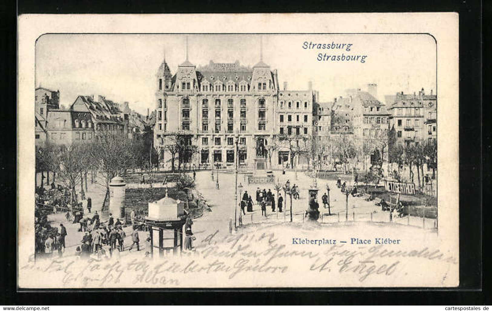 CPA Strassburg, Belebter Kleberplatz Avec Hotel Rothes Haus  - Other & Unclassified