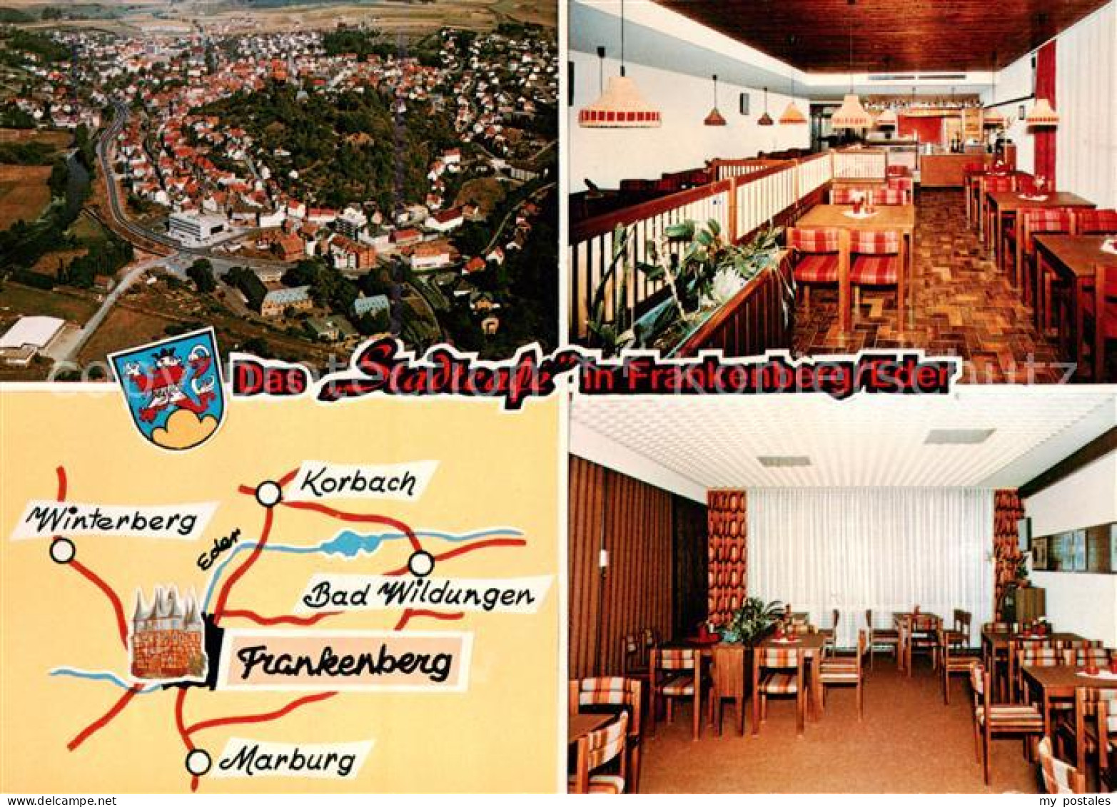 73866897 Frankenberg  Eder Fliegeraufnahme Restaurant Stadtcafe Gastraeume  - Frankenberg (Eder)