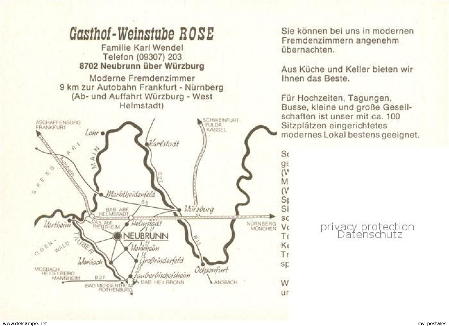 73832973 Neubrunn Wuerzburg Gasthof Weinstube Rose Gastraeume Neubrunn Wuerzburg - Autres & Non Classés