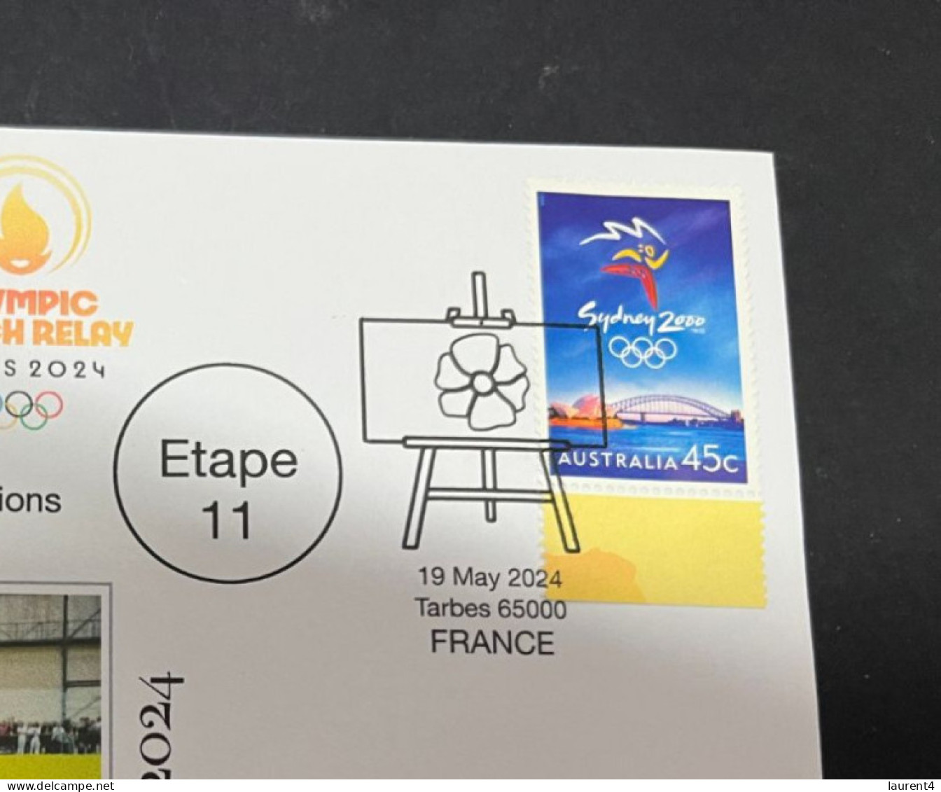 20-5-2024 (5 Z 37) Paris Olympic Games 2024 - Torch Relay (Etape 11) In Tarbes (19-5-2024) With OLYMPIC Stamp - Sommer 2024: Paris