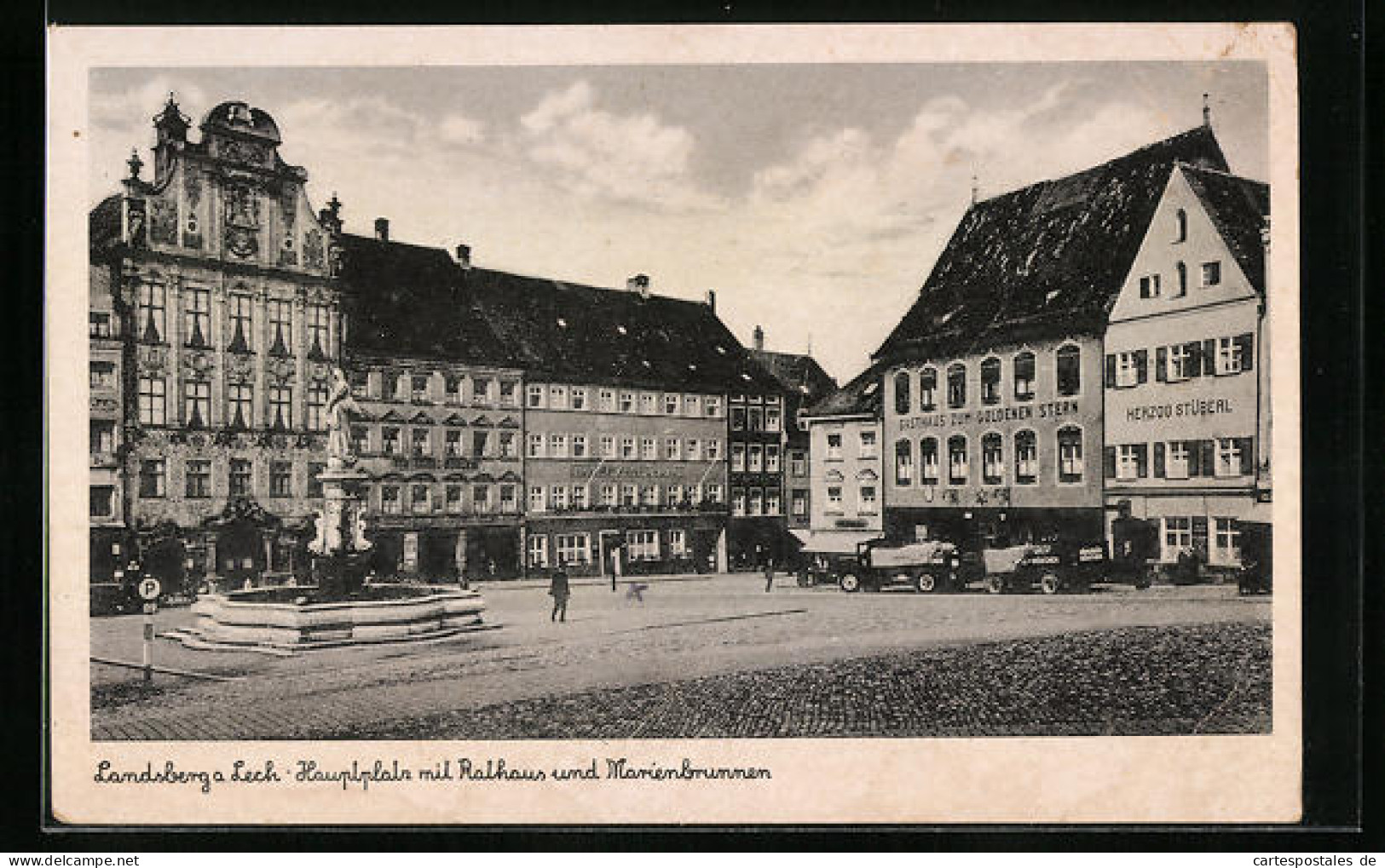 AK Landsberg A. L., Hauptplatz Mit Rathaus Und Marienbrunn  - Landsberg