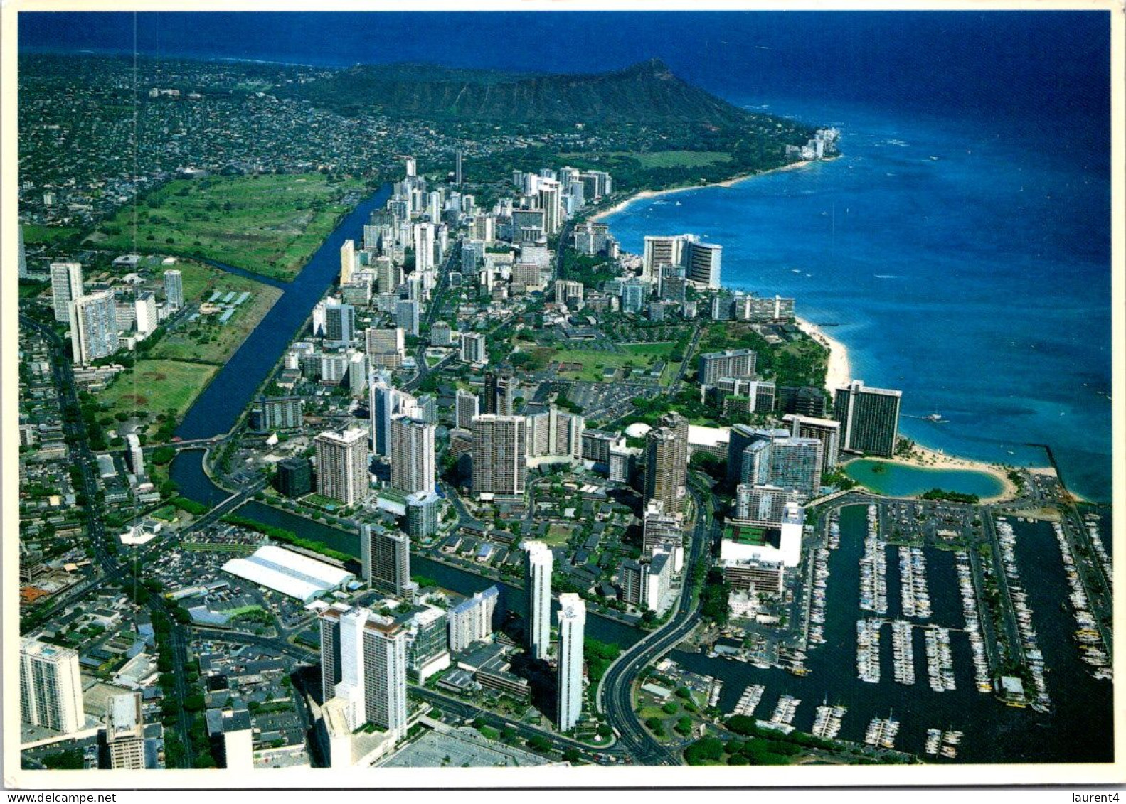 20-5-2024 (5 Z 36) USA (posted To Australia 1990) Waikiki Beach In Hawaii - Big Island Of Hawaii