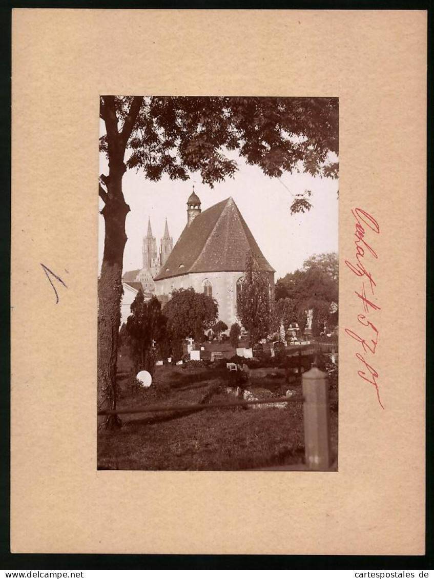 Fotografie Brück & Sohn Meissen, Ansicht Oschatz, Partie An Der Begräbniskirche St. Georg Mit Friedhof  - Places