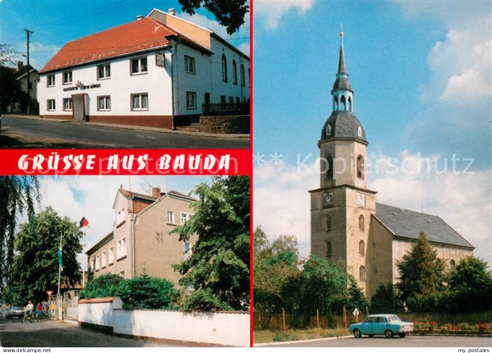 73758824 Bauda Gaststaette Zum Loewen Strassenpartie Kirche Bauda - Andere & Zonder Classificatie