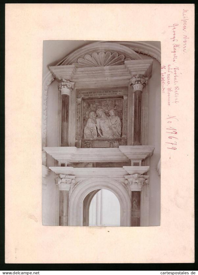 Fotografie Brück & Sohn Meissen, Ansicht Meissen I. Sa., Portal Relief Im Dom Georgs-Kapelle  - Orte