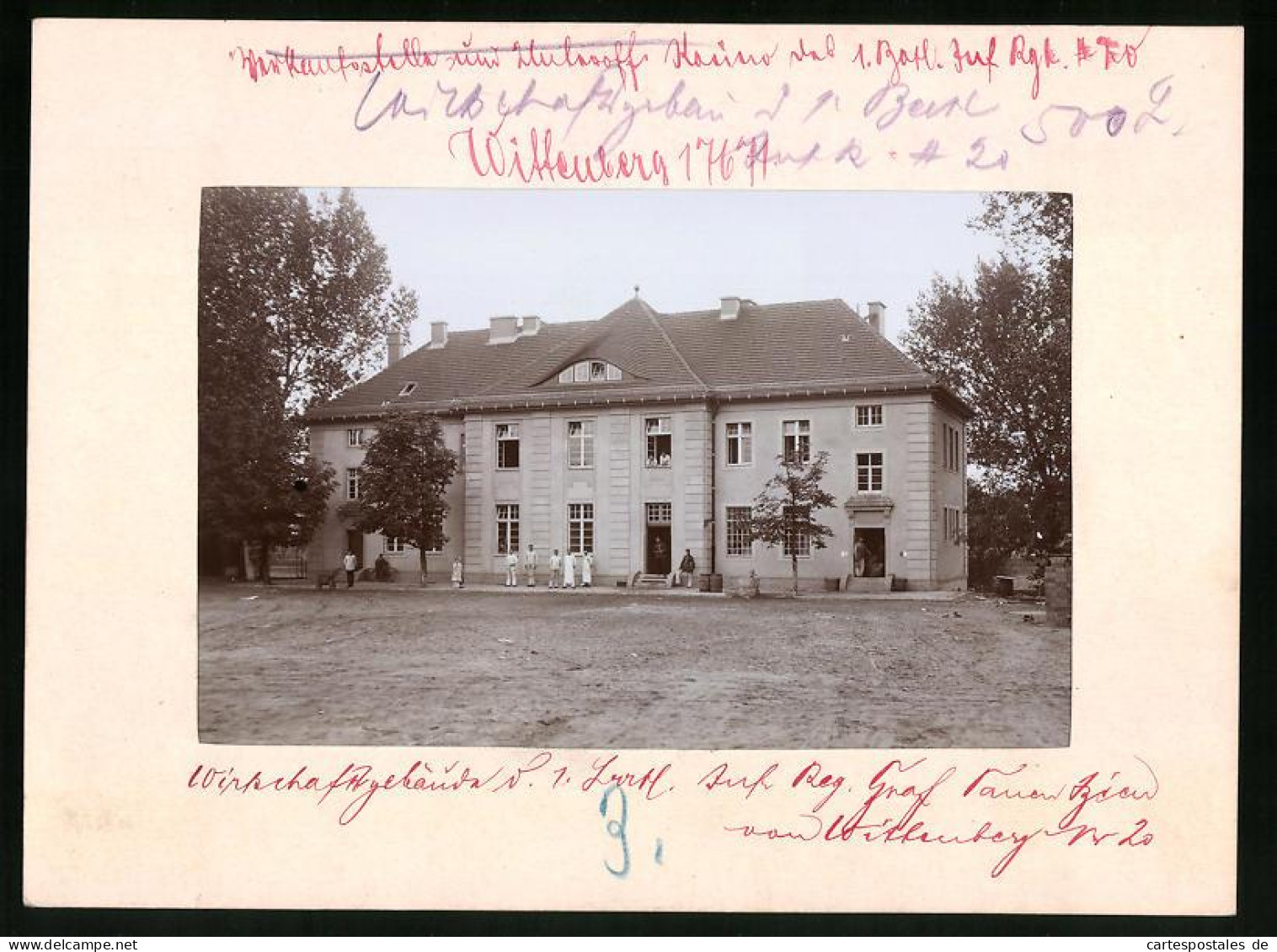 Fotografie Brück & Sohn Meissen, Ansicht Wittenberg, Friedericianum-Kaserne Wirtschaftsgebäude 1 Batl. Inf. Rgt. 20  - Orte