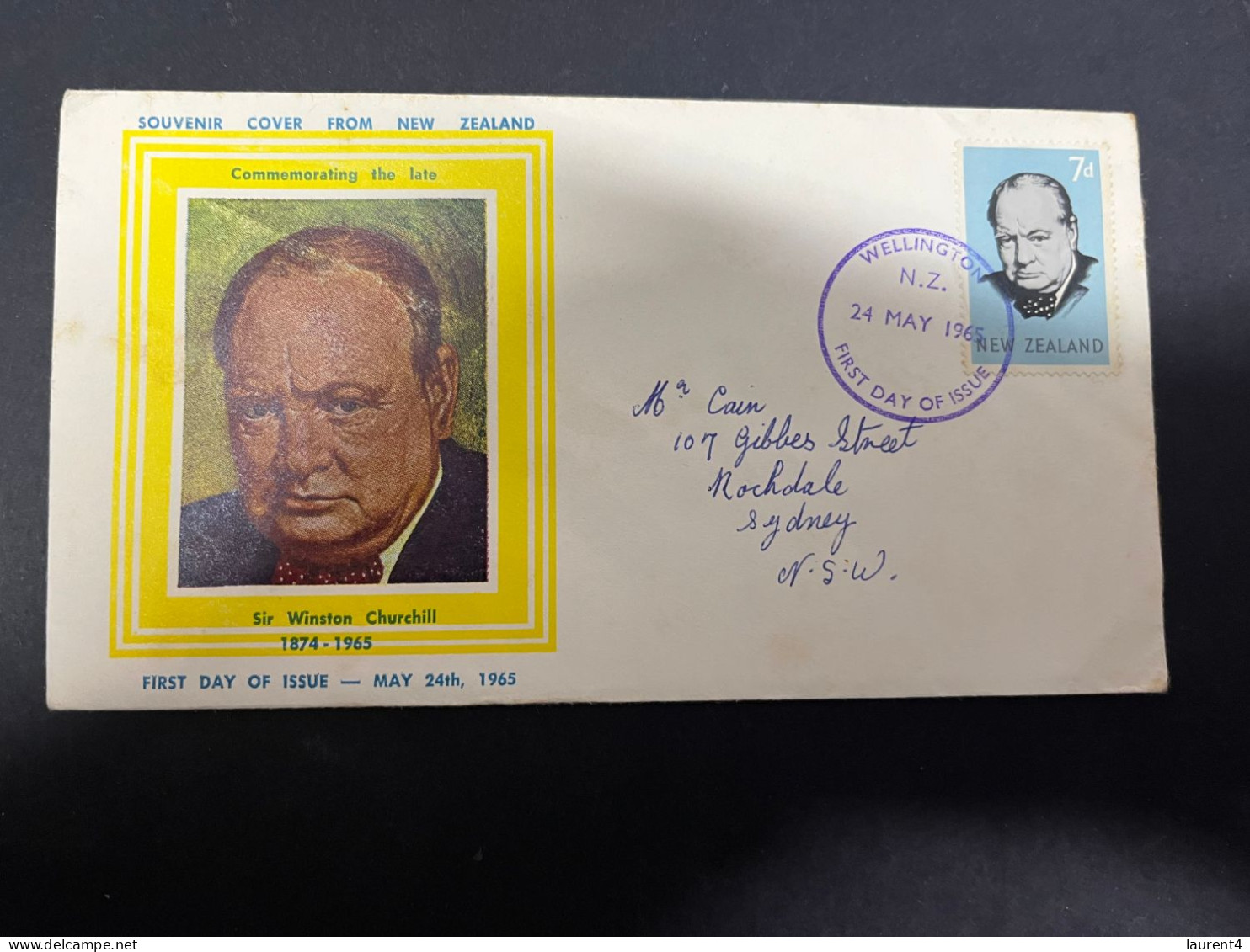 20-5-2024 (5 Z 39) New Zealand FDC - (posted To Australia) 1965 - Sir Winston Churchill - FDC