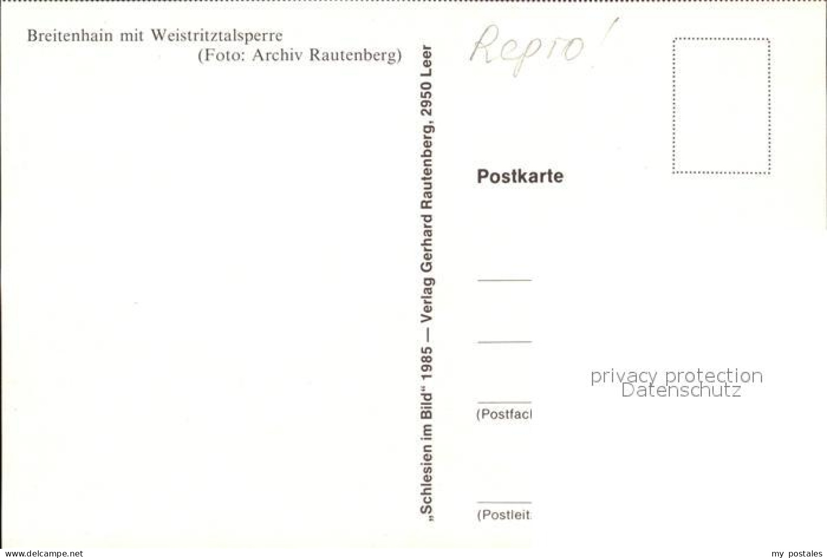72523609 Weistritztalsperre Breitenhain Weistritztalsperre - Pologne