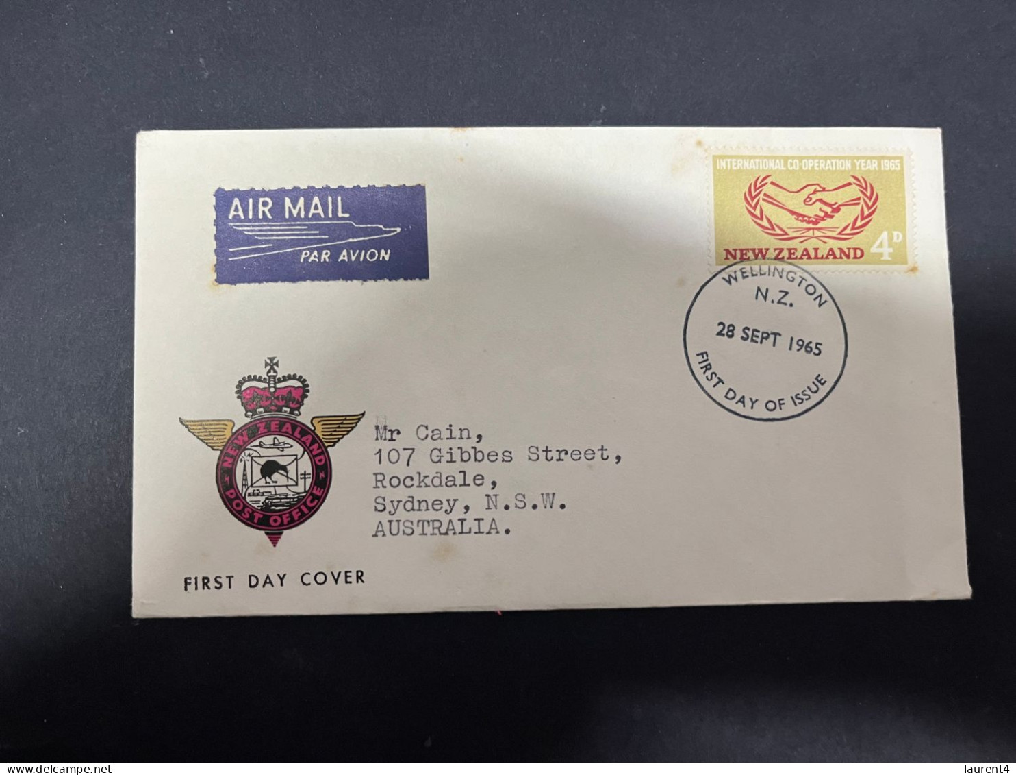 20-5-2024 (5 Z 39) New Zealand FDC - (posted To Australia) 1965 - Co-operation Year - FDC