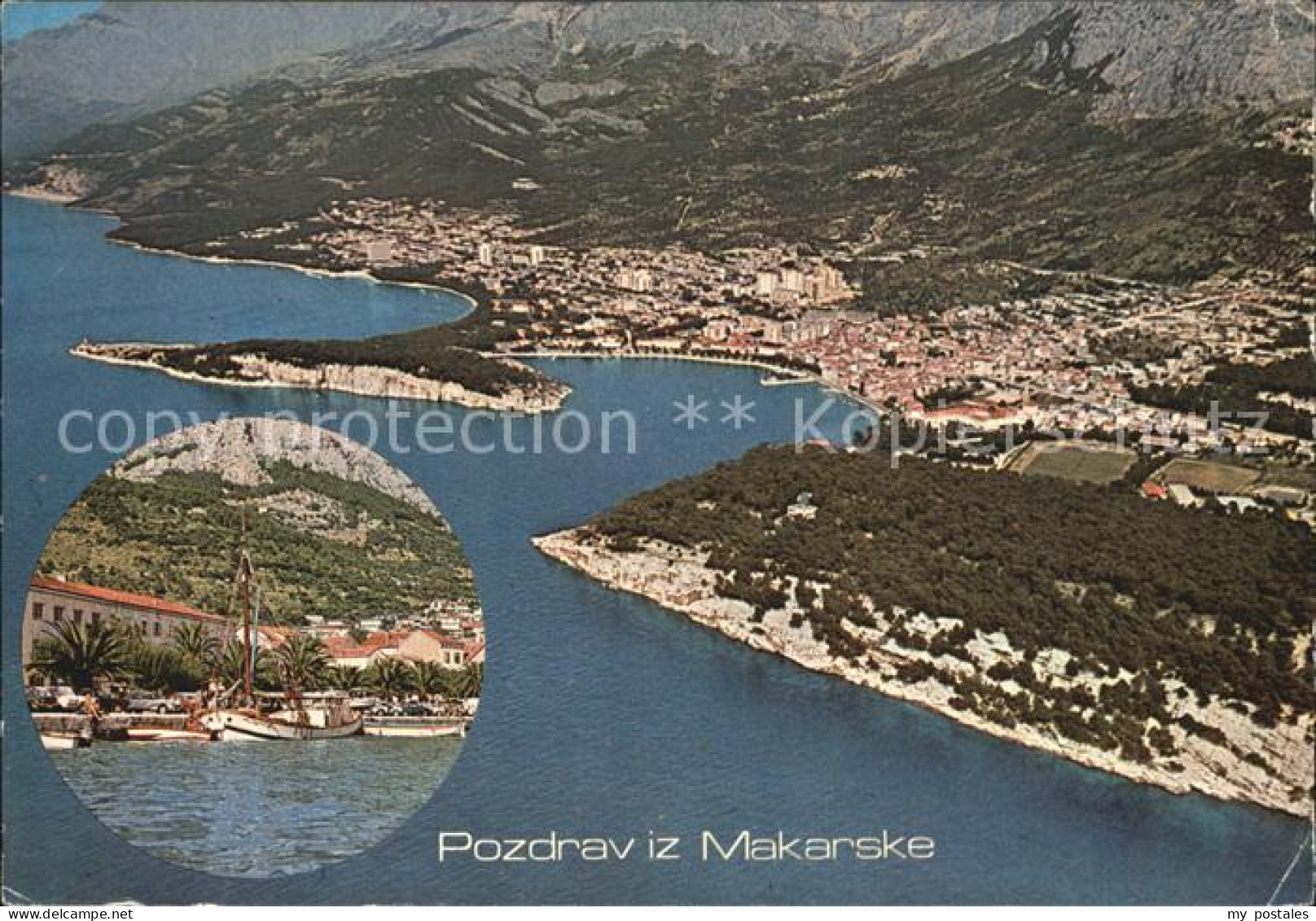 72523425 Makarska Dalmatien Hafen Kuestenstadt Fliegeraufnahme Makarska - Croatie