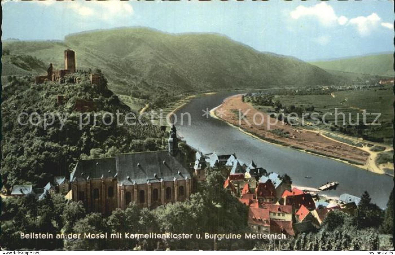 72523371 Beilstein Mosel Panorama Mit Karmelitenkloster Und Burgruine Metternich - Other & Unclassified