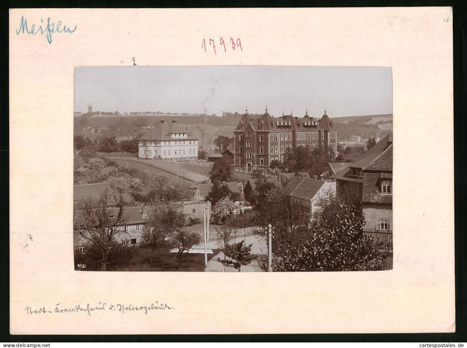 Fotografie Brück & Sohn Meissen, Ansicht Meissen I. Sa., Das Stadtkrankenhaus Mit Dem Isoliergebäude  - Places